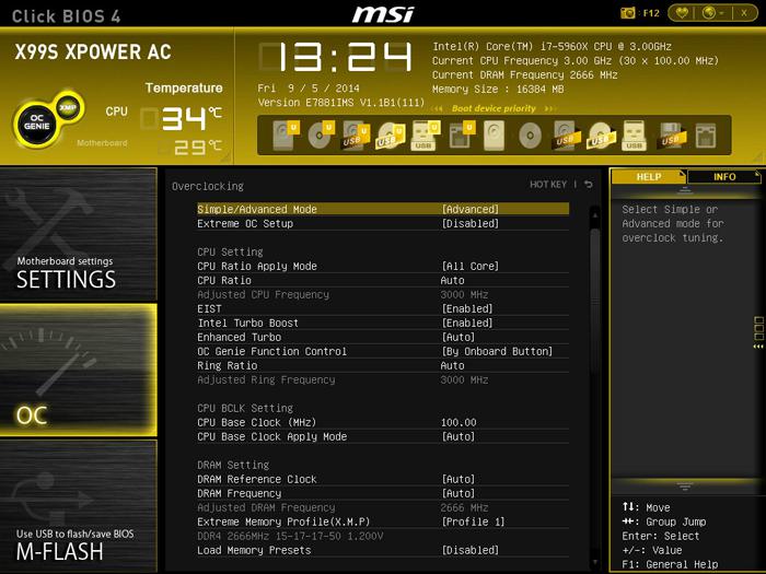 MSI X99S XPower AC bios OC
