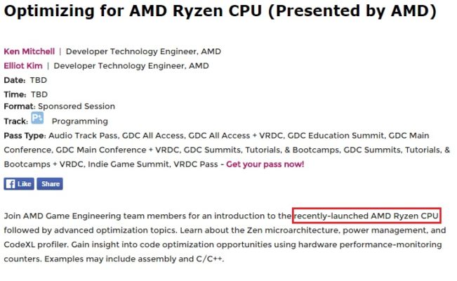 AMD GDC RyZen