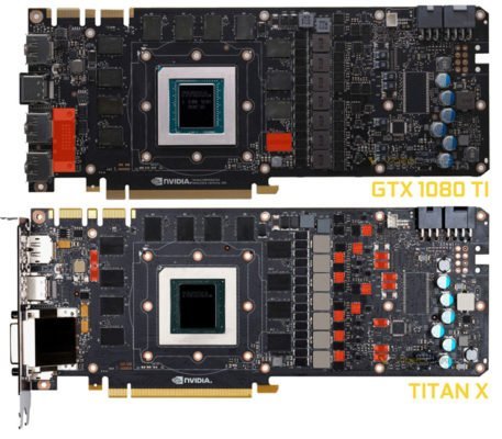 nVidia GTX 1080 Ti PCB vs Titan X