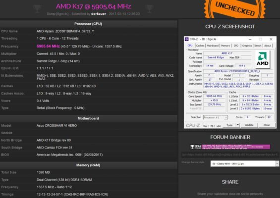 AMD RyZen 5 1600X 5.9 GHZ